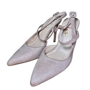 Lulus Pink Velvet Strappy Pointy Toe Heels Size 6 Medium Great condition